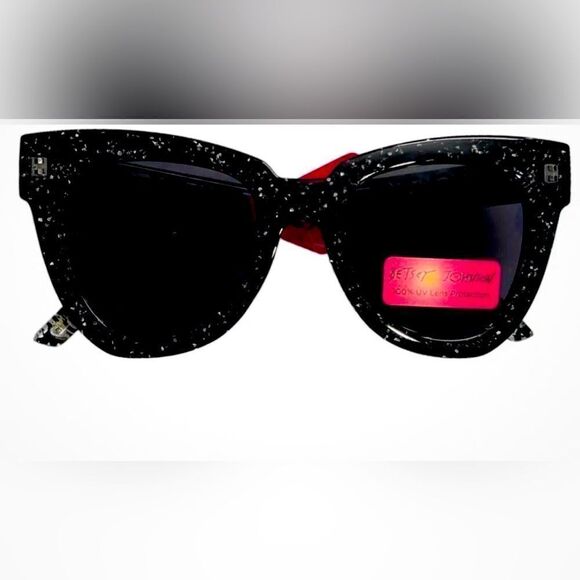 Betsey Johnson Glitter Skull, Houndstooth Sunglasses. NWT - Picture 1 of 6